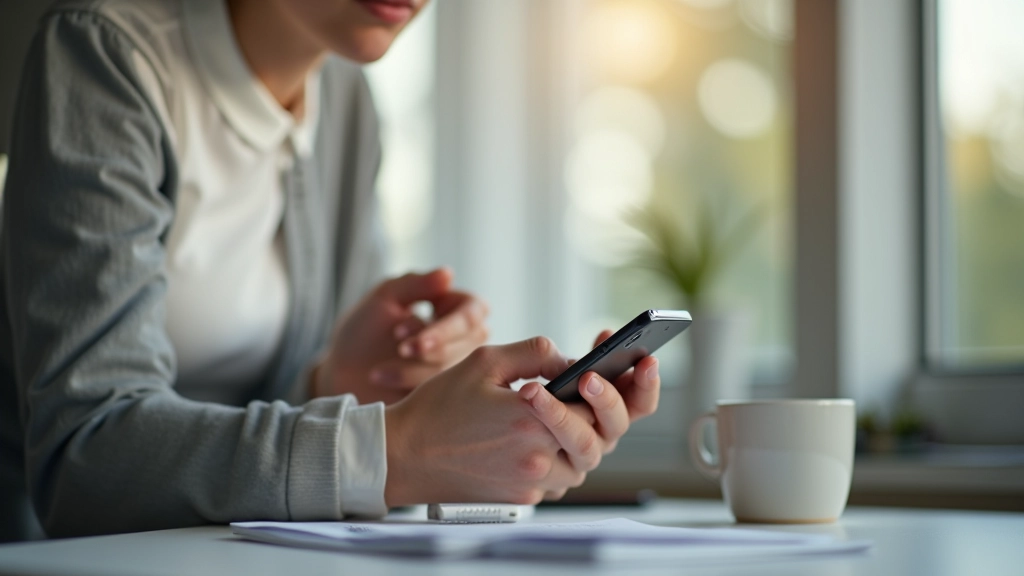 Person mit Smartphone und Finanz-Dashboard